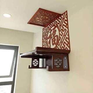 bàn thờ treo tường chữ thọ 69cm kèm chữ, viền, chắn khói