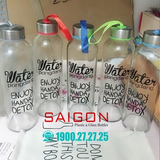 Bình Thủy Tinh Detox 500ml Nắp Quai xách