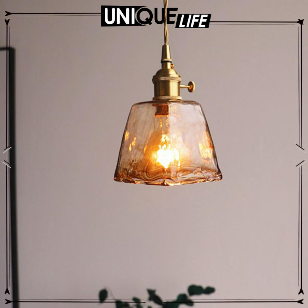 Đèn treo thủy tinh trang trí phong cách vintage cho phòng khách phòng ngủ