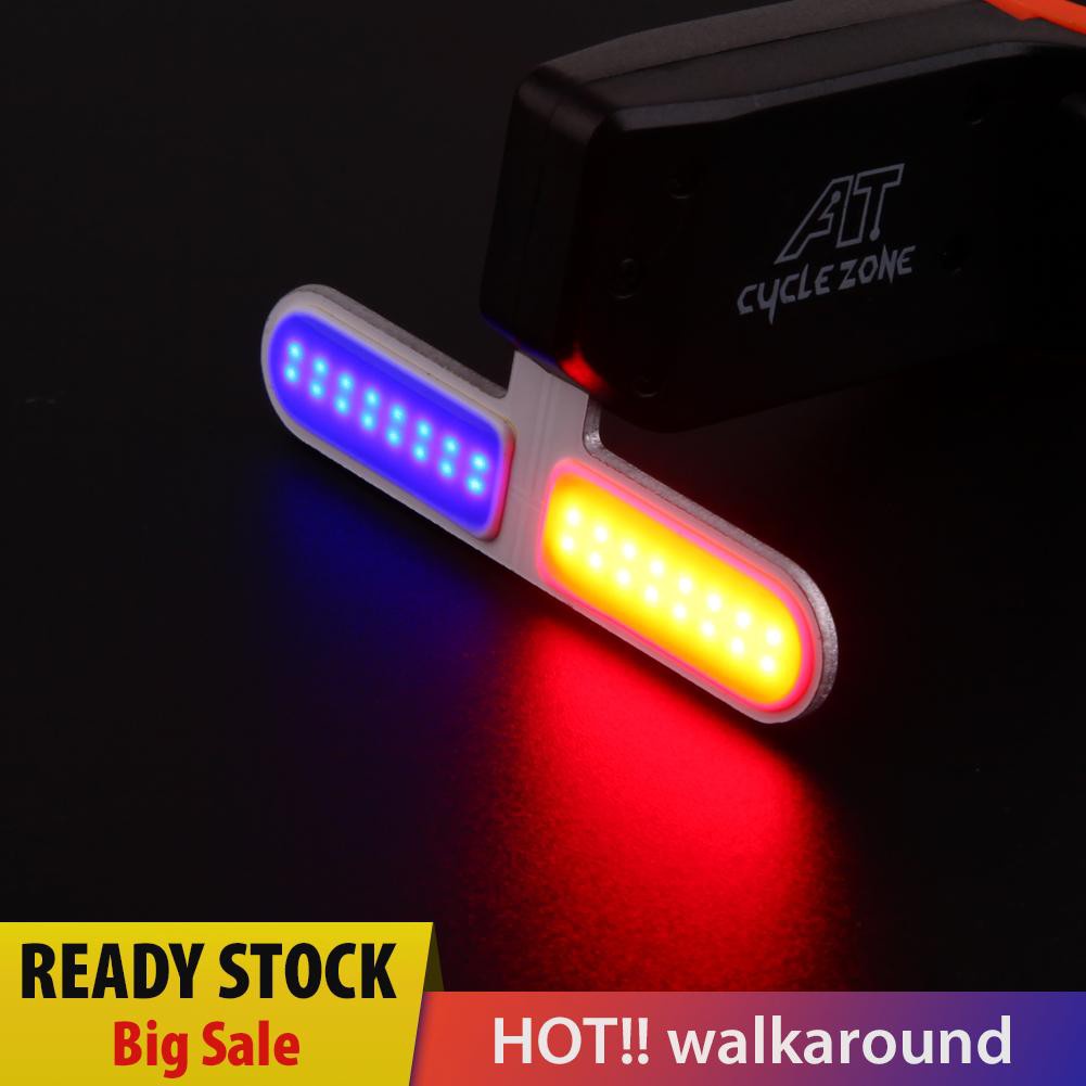 Walk Bike Light Police LED Red Blue Taillight USB Rechargeable Bicycle Tail Lamp