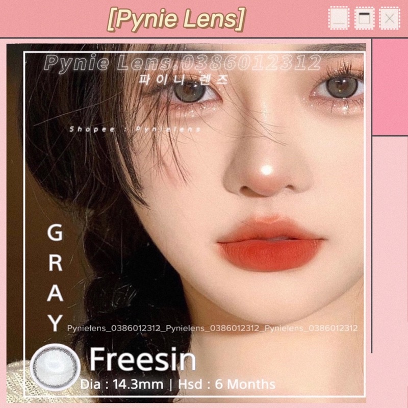 🌙 𝗟𝗲𝗻𝘀 𝗙𝗿𝗲𝗲𝘀𝗶𝗻 𝗚𝗿𝗮𝘆 ✨Em lens xám viền đen hottrend douyin dễ mang tiện sử dụng lên mắt tây nhưng kh sáng dữ | Pynielens✨