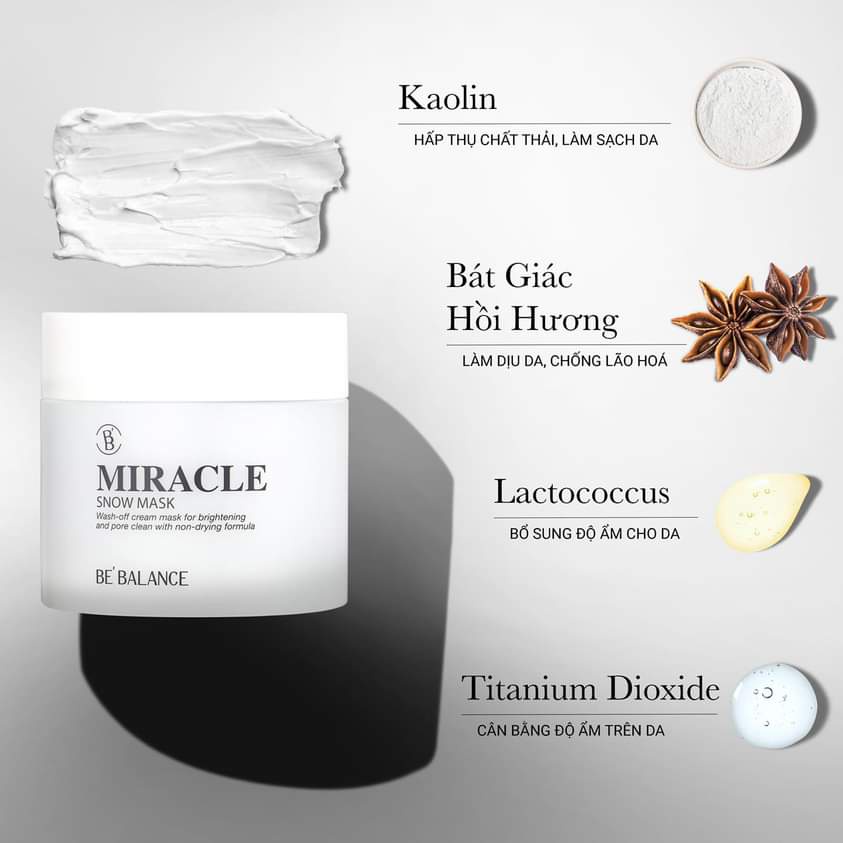 BEBALANCE Mặt Nạ Ủ Trắng SNOW MASK