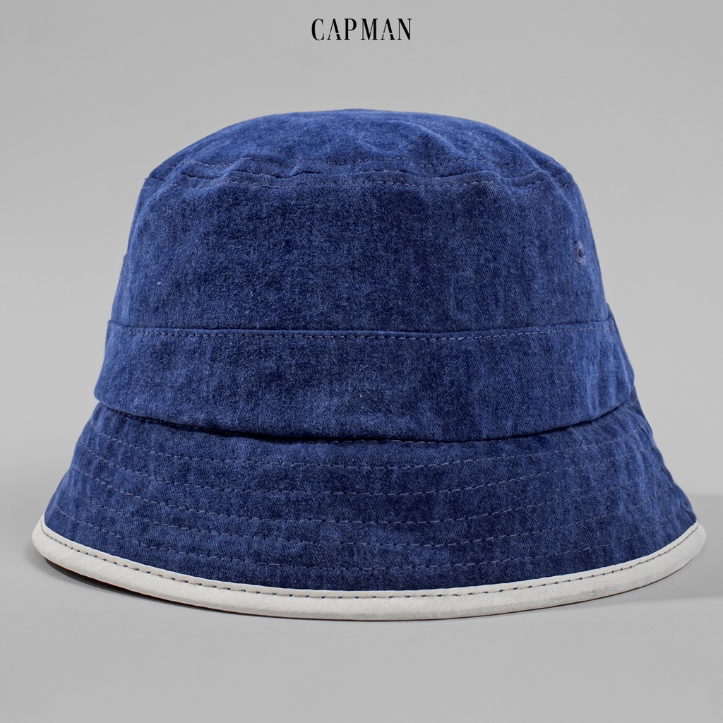 Mũ bucket vành cụp màu xanh CAPMAN denim CM162