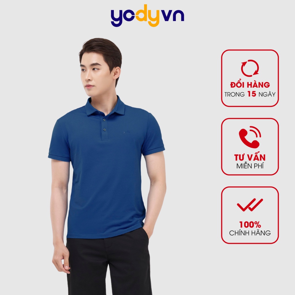 Áo phông polo nam YODY chất thun cotton ngắn tay có cổ bẻ APM5421