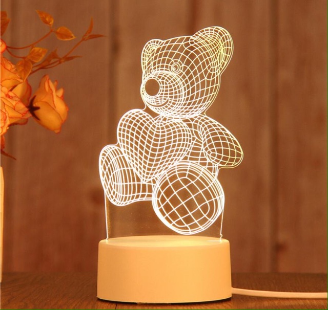 Đèn trang trí để bàn đẹp - Đèn ngủ 3D mới lạ - Quà tặng trang trí ý nghĩa