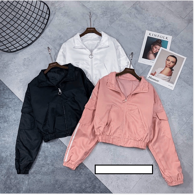 Áo Khoác Nữ 2 Lớp Phối Túi Nắp Tay Thời Trang lên Form Siêu Đẹp