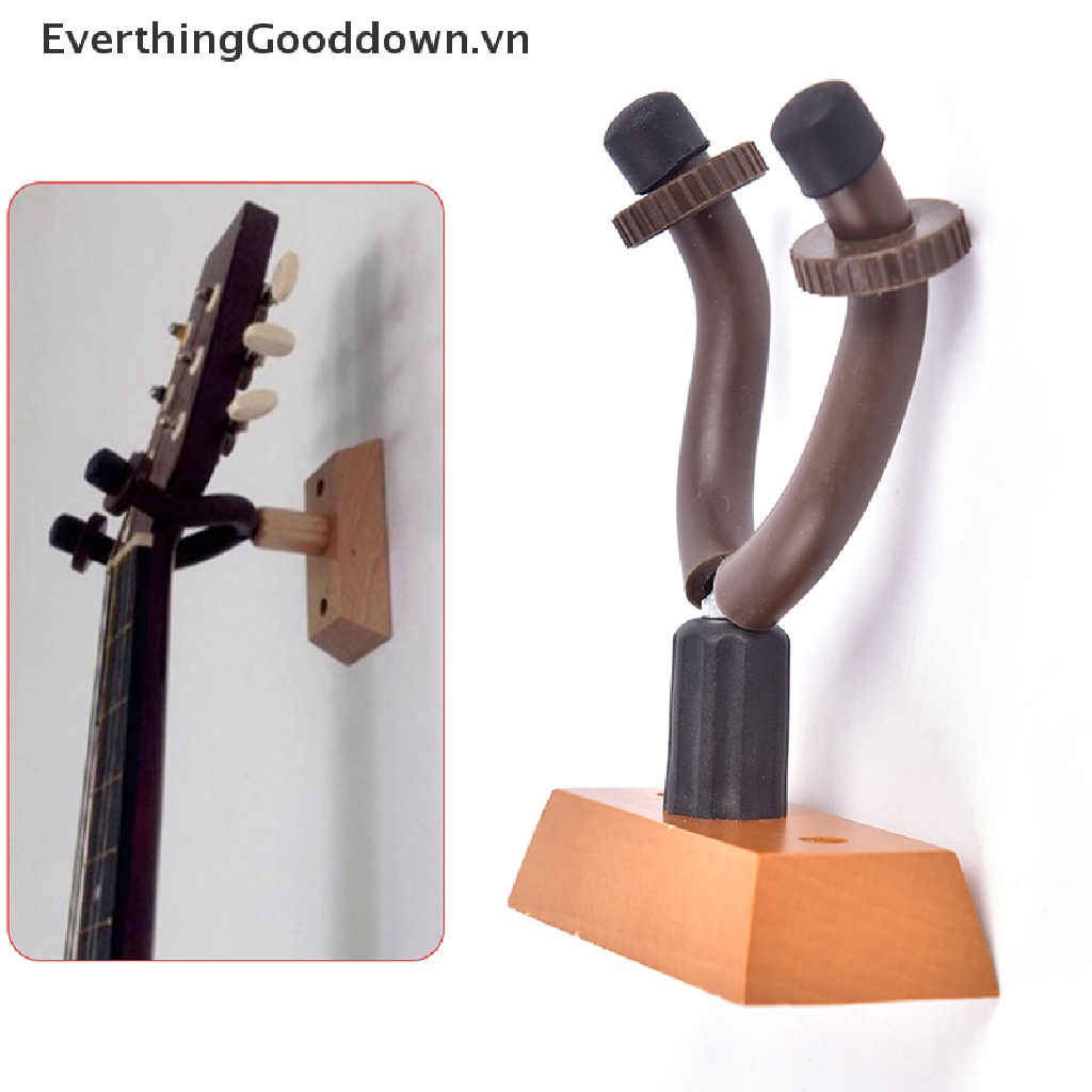 Everthingood Giá Đỡ Đàn Guitar Bằng Gỗ Trơn Có Móc Treo Tường Trưng Bày
