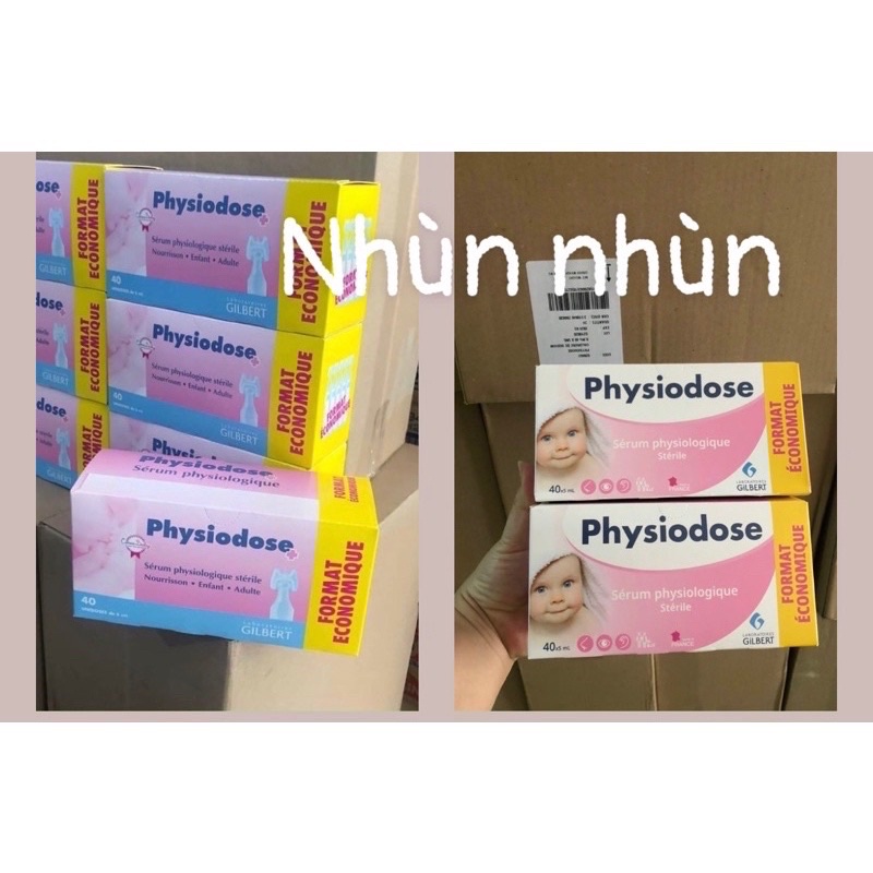 (Hà Nam/date mới)Nước muối Pháp Physiodose/ Gifrer (màu hồng-40tép) (mẫu cũ và mẫu mới)