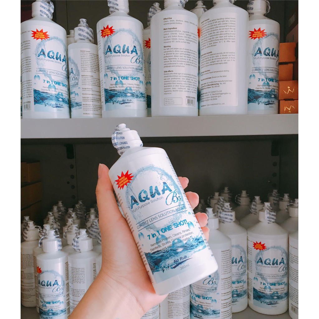 [FREE SHIP] Nước ngâm lens Aqua B5 dung tích 150ml và 360ml - Nước rửa kính áp tròng Chính hãng ANGEL EYES Hàn Quốc