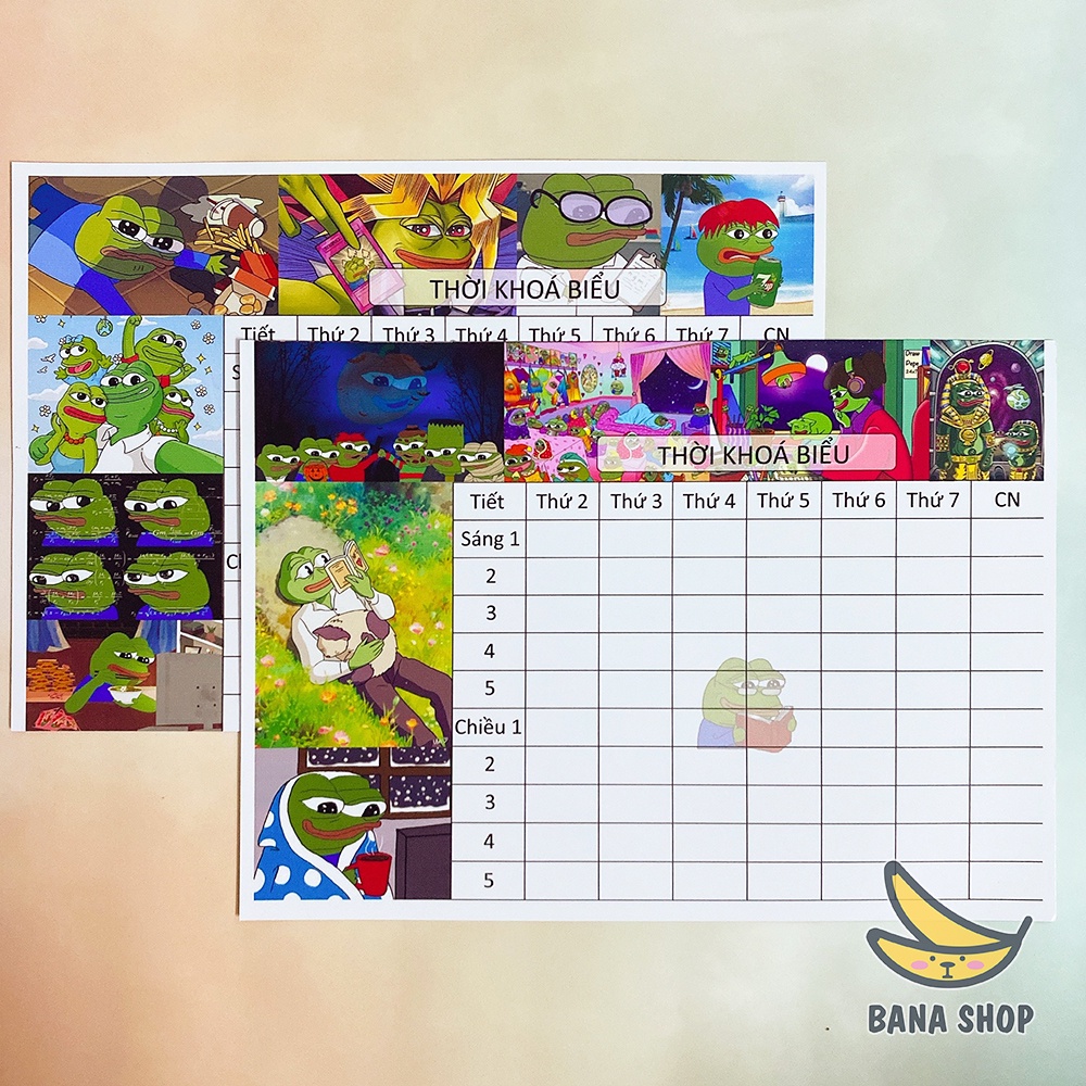 Thời khoá biểu ếch xanh Pepe sad frog siêu bựa cho vozer