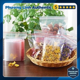 Túi zip kẻ chỉ đỏ cỡ nhỏ size 4x6cm đựng đồ nhỏ hạt cườm-hoa khô-etc