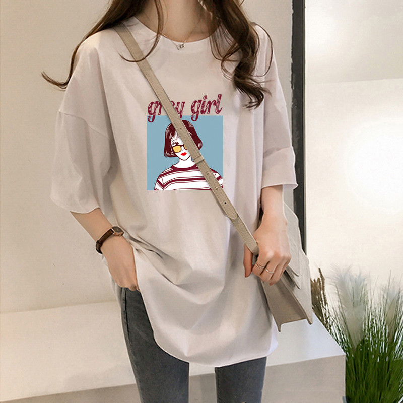 NRVP Áo thun ngắn tay dáng rộng thời trang cho nữ