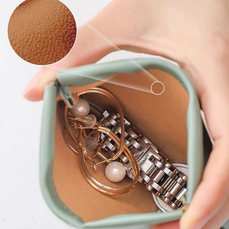 Túi Đựng Son Môi/Mỹ Phẩm Mini Bằng Da PU Dày Nhiều Màu Chống Bụi Sáng Tạo