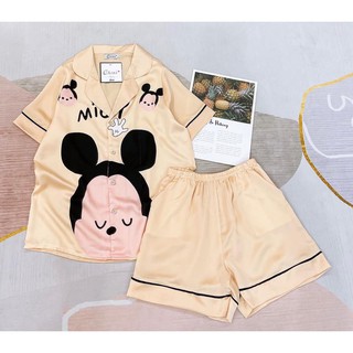 [SIZE 40-55kg] Đồ Bộ Pyjama XINH Quần Đùi lụa Satin
