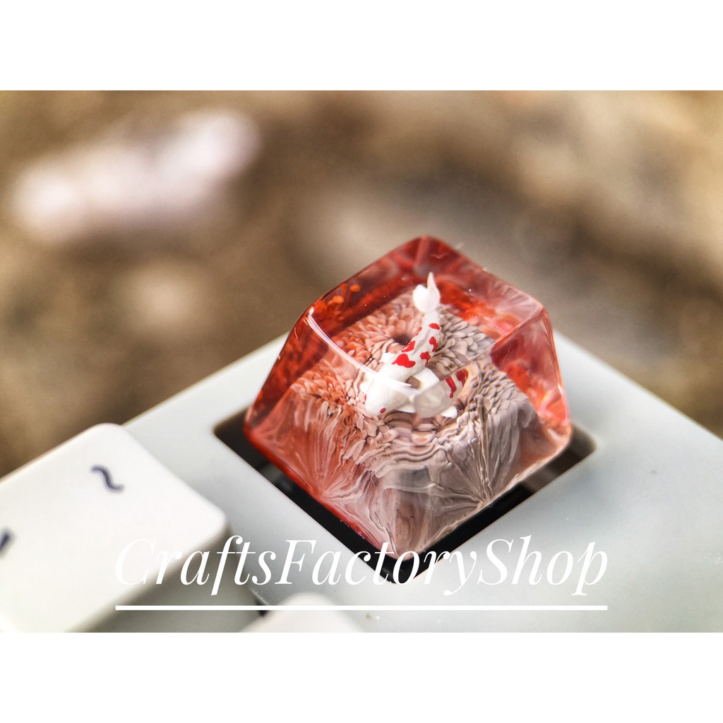 Keycap Lẻ Resin Nút Bàn Phím Cơ Cá Koi R1 Profile OEM 1u