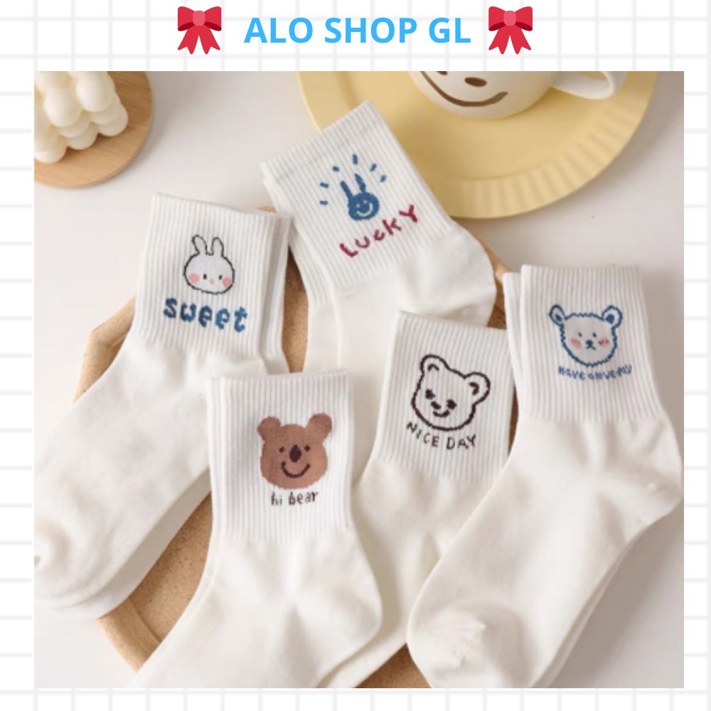 [Set 5 đôi] Tất Cao Cổ Phong Cách Hàn Quốc chất liệu cotton mềm, thoáng mát, dễ phối đồ,chất đẹp M2