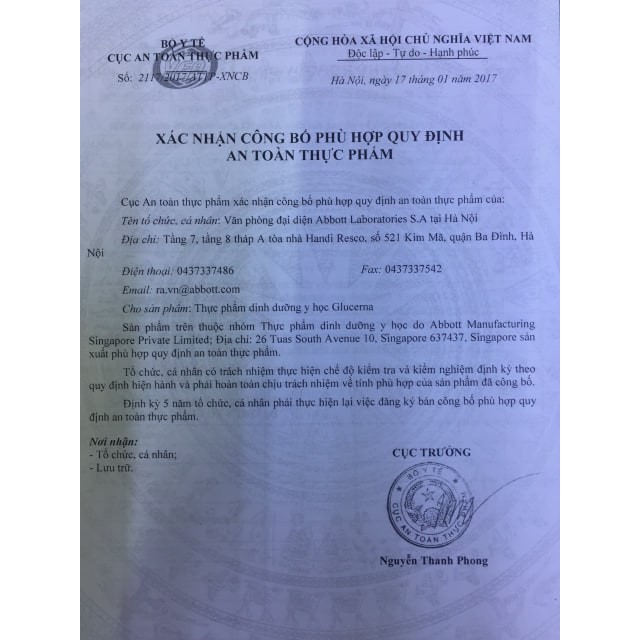 Sữa glucerna pha sẵn 220ml x 6 chai. Cty 3A nhập khẩu