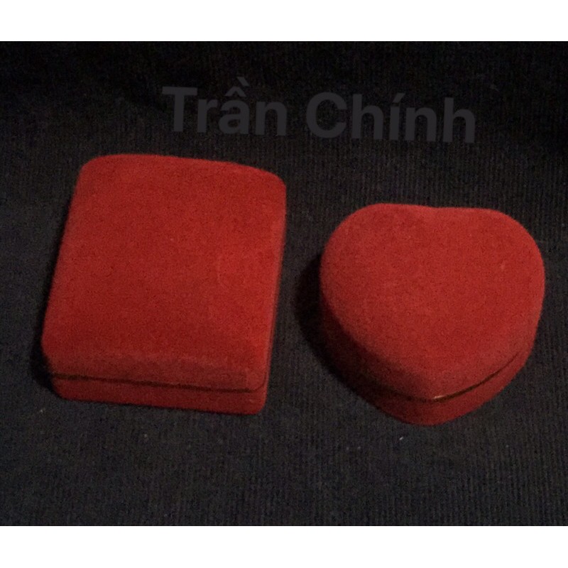 hộp nhung đựng nhẫn, hộp đựng bông tai cao cấp, ngang 4,5cm