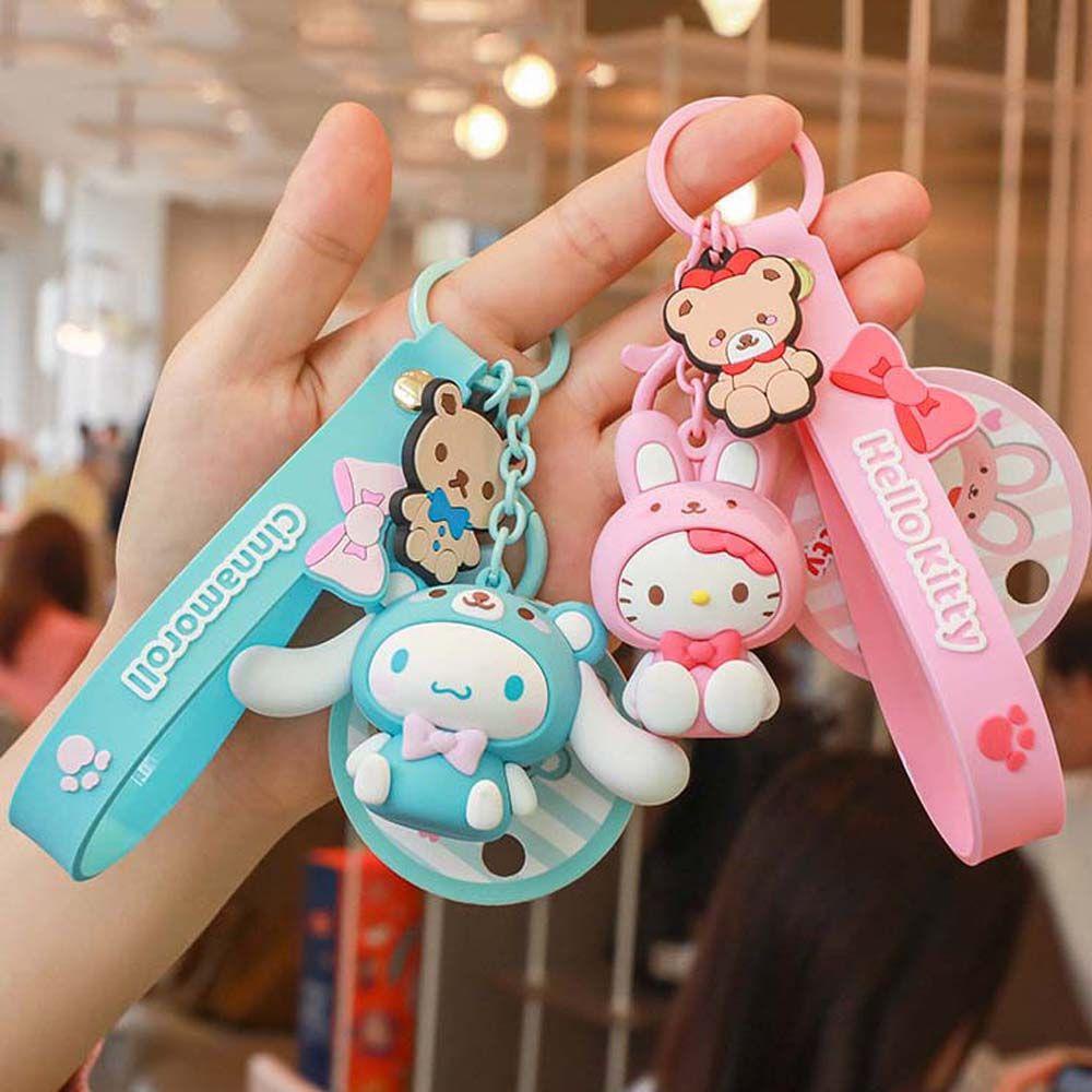Móc Khóa Nhựa PVC Hình Kuromi My Melody Pompom Purin Kuromi Kitty