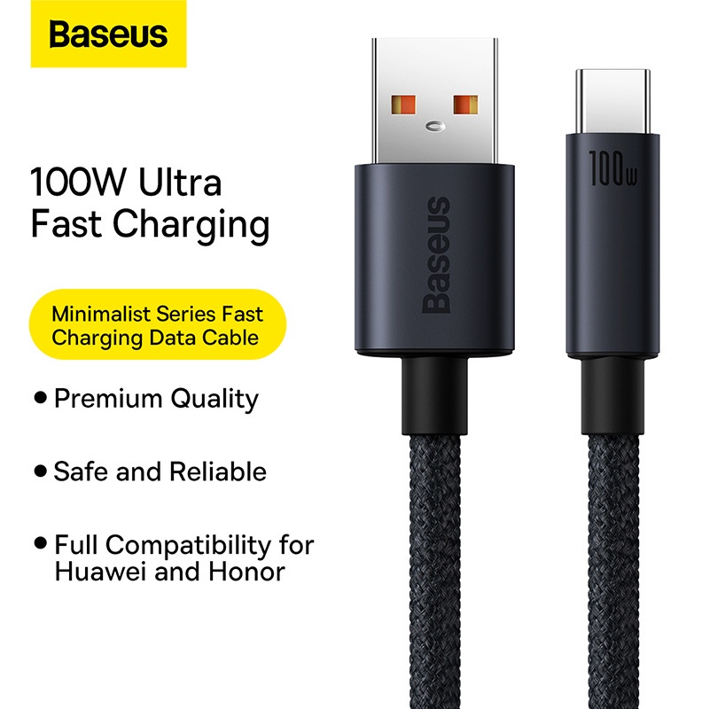 Cáp Sạc Baseus 100W USB Type C Cho Huawei Honor