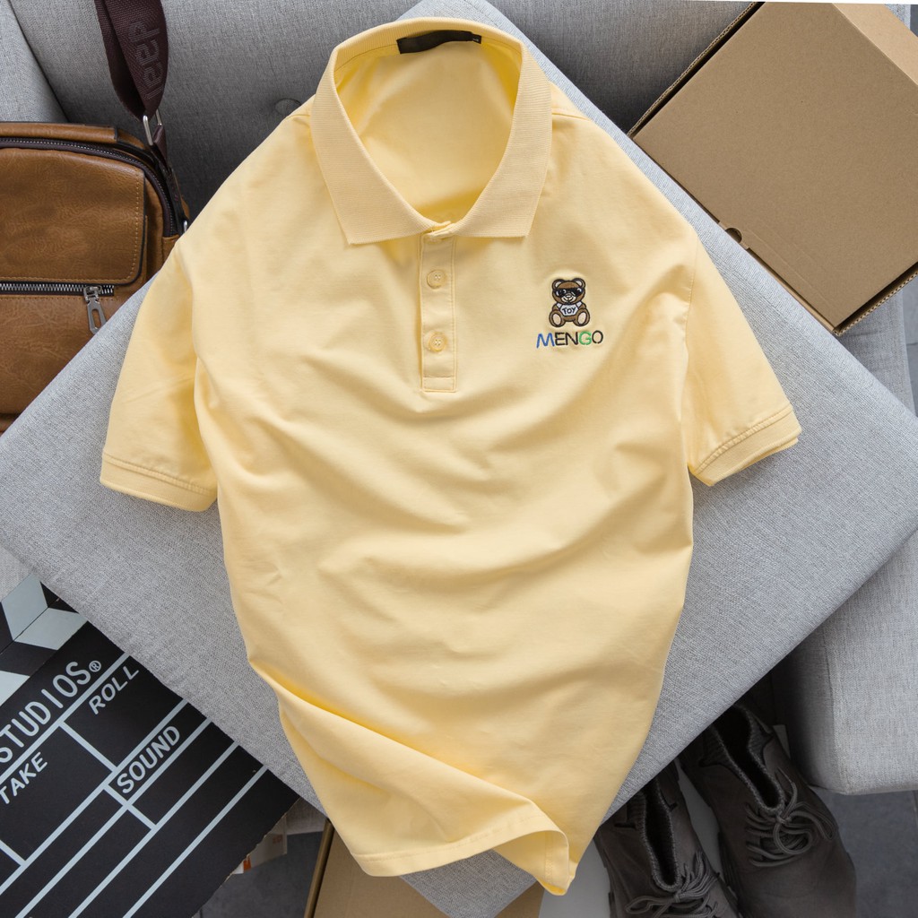 Áo thun nam Mengo cotton mềm mịn co giãn 4 chiều  lịch lãm Trắng, Xanh, Vàng, Đen, Đỏ  AMG01 - Mengo | BigBuy360 - bigbuy360.vn