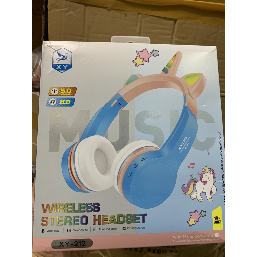 HEADPHONE UNICORN / TAI NGHE BLUETOOTH KÌ LÂN DỄ THƯƠNG  XY 212- FULL BOX