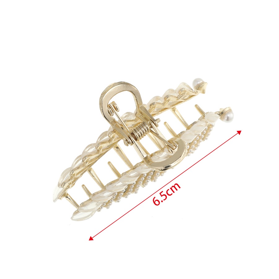 Kẹp tóc kim loại mạ vàng đính ngọc trai nhân tạo phong cách Hàn Quốc thời trang cho nữ