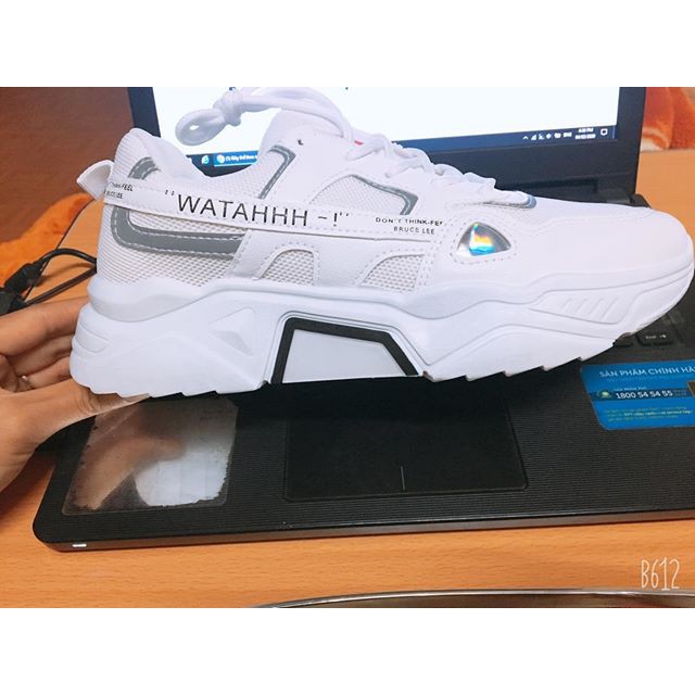 Giày Thể Thao Sneaker WATAHHH Trắng 💥Free Ship💥 Giày Tăng Chiều cao 5cm, Giày Cao cấp