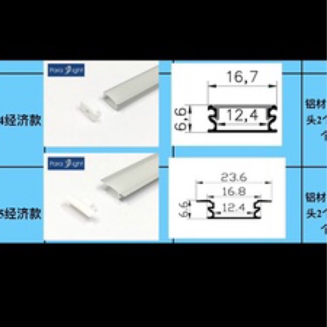 BỘ NHÔM U DÙNG CHO LED DÀI 1 MÉT