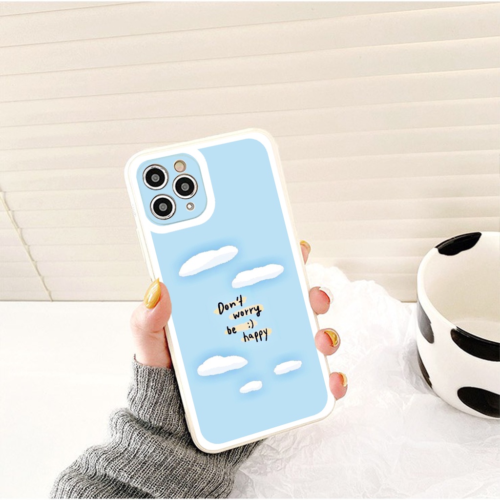 Ốp iphone - Ốp lưng iphone cạnh vuông viền camera Trời xanh mây trắng dành cho ip 6 đến 14promax - ng188