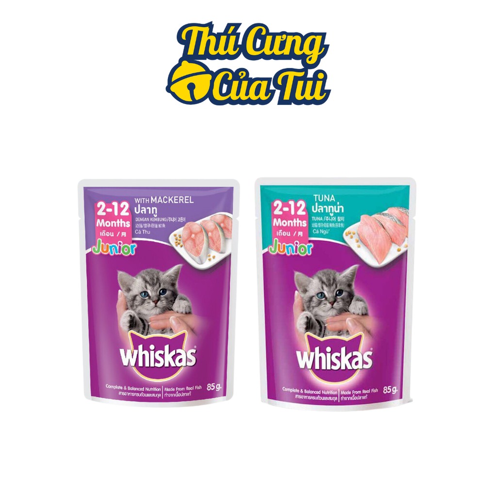 Pate Vị Cá Ngừ Cho Mèo Con Whiskas Junior Tuna 85g - Thú Cưng Của Tui