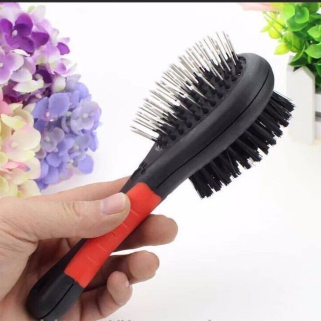 Lược chải lông chó mèo 2 mặt - Loại bỏ lông rụng, massge cho thú cưng