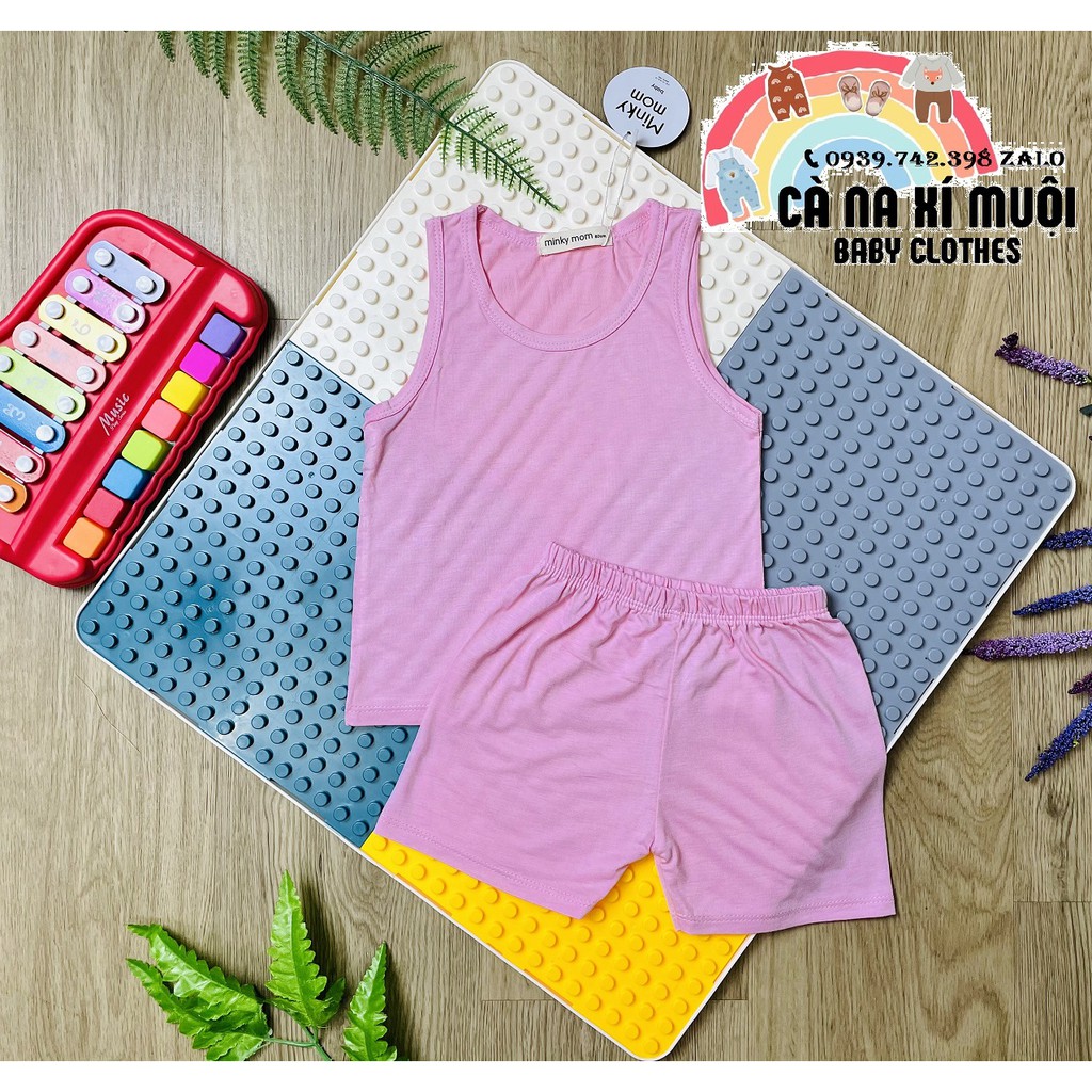 FULLSIZE 7-30KGFREE SHIP Bộ Minky Mom Ba Lỗ Thun Lạnh Cao Cấp Dể Thương Cho Bé Gái Bé Trai, Đủ Màu