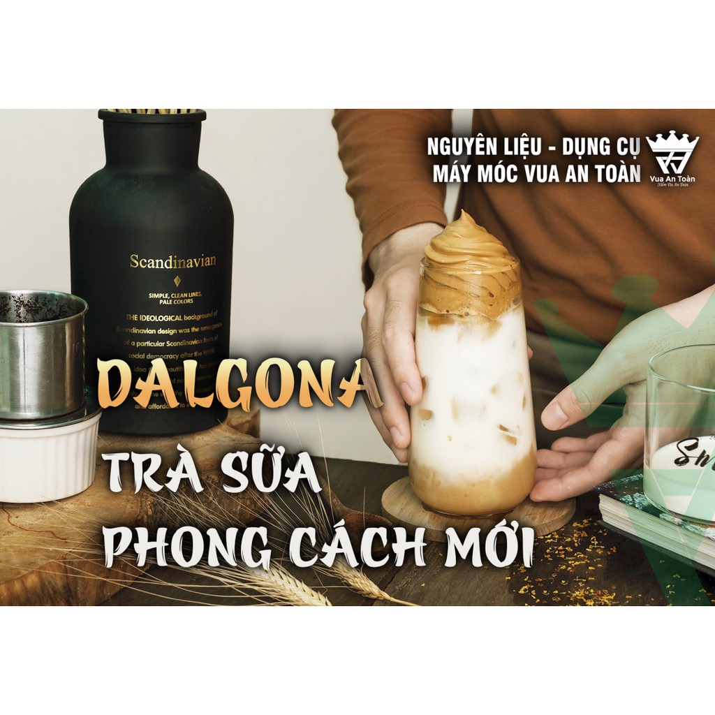 BỘ CÔNG THỨC 6 MÓN DALGONA, TRÀ SỮA PHONG CÁCH MỚI