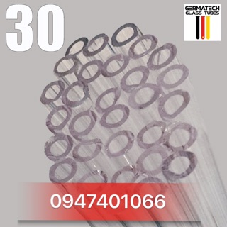 Combo 30 ống thủy tinh Đức màu trắng mỗi ống dài 20cm fi6