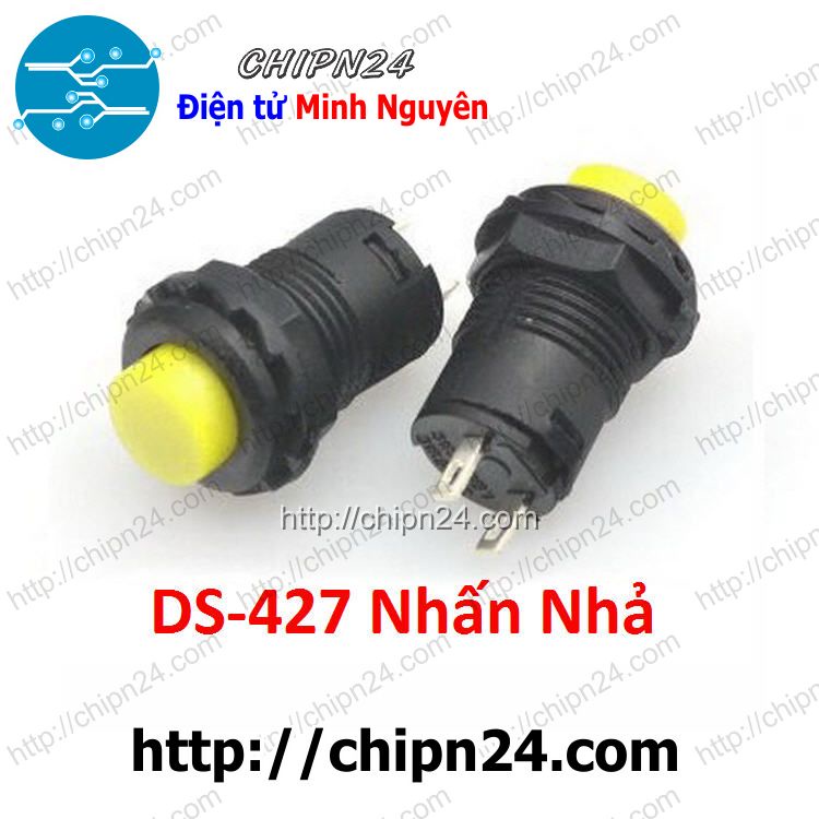 [2 CÁI] (G13) Nút nhấn Nhả DS-427 Vàng (Đường kính 12MM)