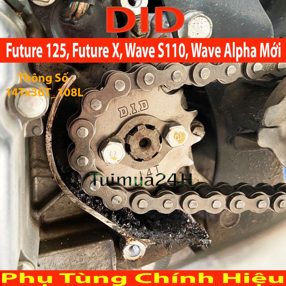 Nhông sên dĩa DID 10 ly xe Future X , Future 125 , Wave RS , S110, Blade, RSX, Wave Alpha