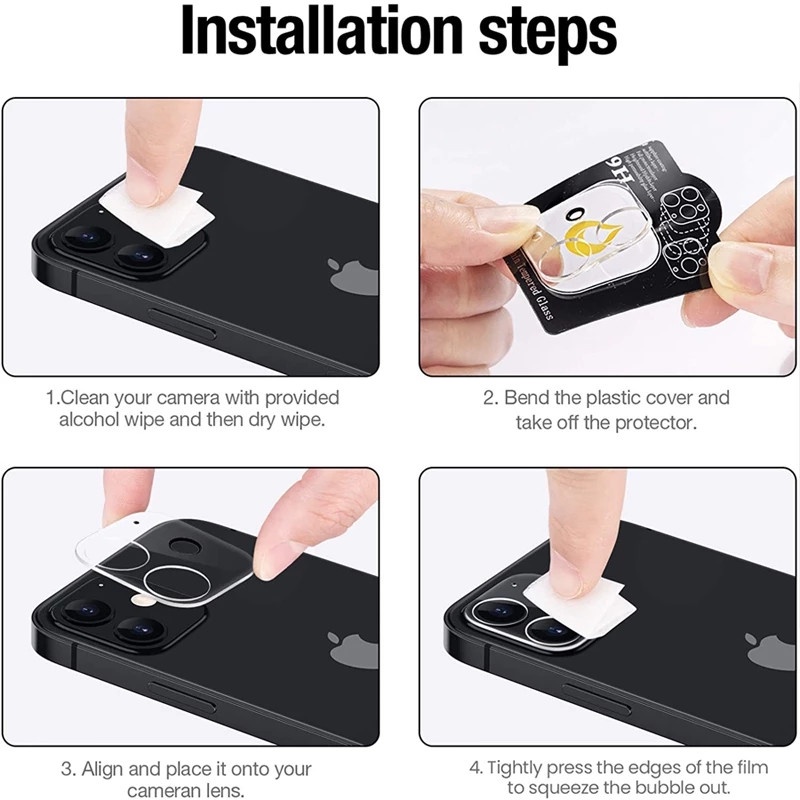 Kính cường lực bảo vệ camera 100D thích hợp cho Apple Iphone 14 pro max  13 12 Mini 11 Pro Max X XS 6 7 8 6S Plus