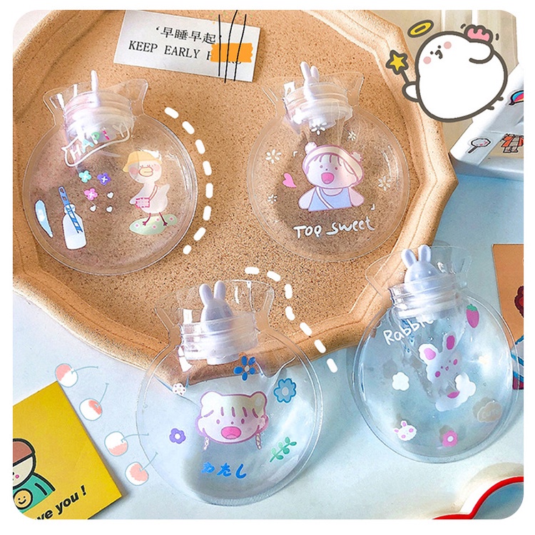 Túi Chườm Nóng Bằng Pvc Trong Suốt Họa Tiết Hoạt Hình Dễ Thương