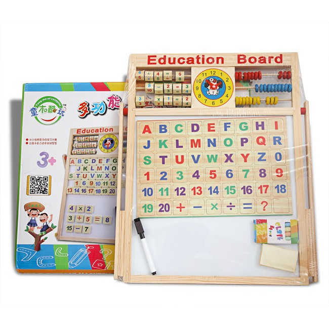 (LOẠI TO )Bảng gỗ nam châm giáo dục 2 mặt cho bé học chữ cái