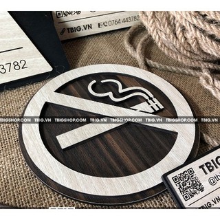Bảng cấm thuốc (no smoking) gỗ mặt veneer