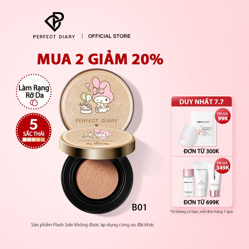 Phấn Nước Perfect Diary x Sanrio MagicStay Trang Điểm Tự Nhiên Lâu Trôi 15g | BigBuy360 - bigbuy360.vn