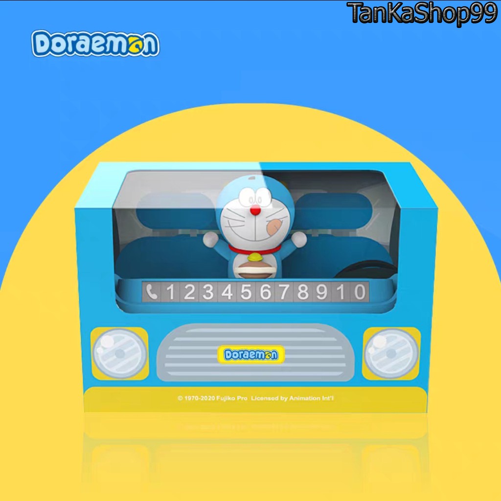Bảng Báo Số Điện Thoại Gắn Taplo xe ô tô Có Mô Hình Doraemon Hàng Xịn