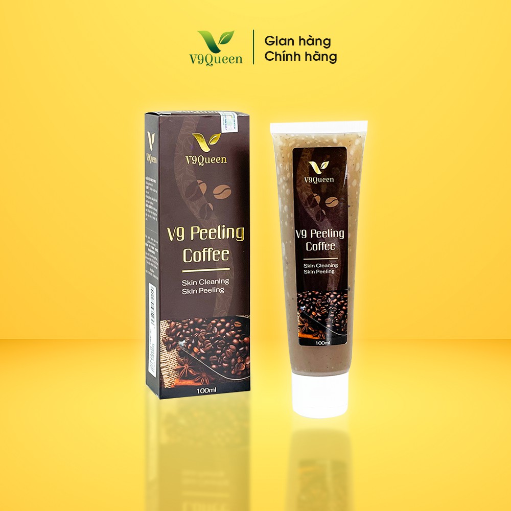 Tẩy Da Chết Body - Tẩy da chết mặt V9 PEELING COFFEE Shop Dưỡng Da Trắng Sáng Giúp Mềm Mịn Da, Sạch Mặt