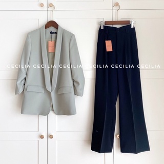 Áo blazer estelle by cecilia màu xanh bạc hà nhạt mint ảnh thật chụp bởi - ảnh sản phẩm 7