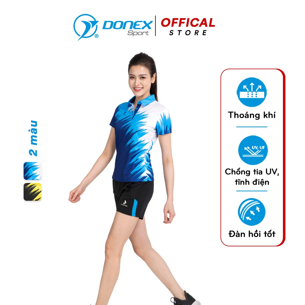 Bộ Quần Áo Cầu Lông Nữ DONEXPRO Form Regular Fit Ôm Vừa Vặn, Tôn Dáng, Chất Vải Mè Caro Mềm Nhẹ, Thoáng Mát 3626-876