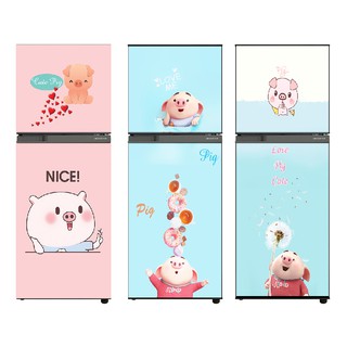 Decal dán tủ lạnh cao cấp - Mẫu PIG Siêu Cute