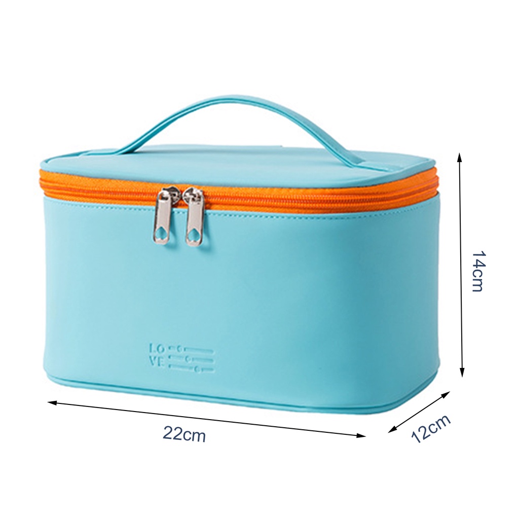 Túi Đựng Đồ Trang Điểm Bằng Da Giả Có Tay Cầm Tiện Dụng Mang Theo Du Lịch