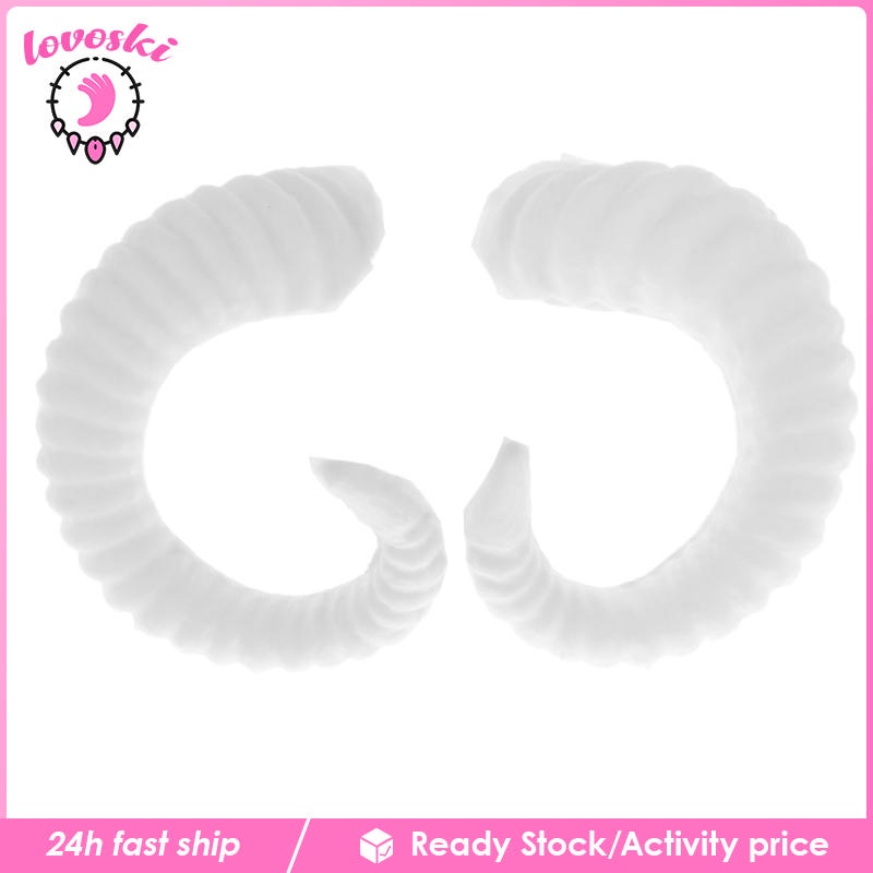 Băng Đô Sừng Cừu Nhân Tạo 3 Inch Hóa Trang Halloween