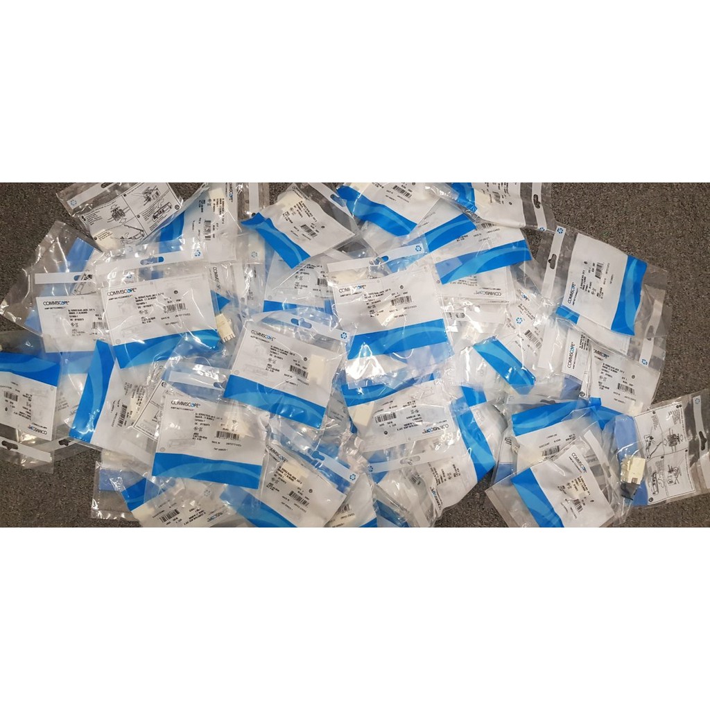 Bộ ổ cắm đôi 2 cổng mạng Cat6 AMP/Commscope chính hãng có CO, CQ